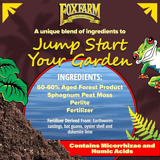 FoxFarm Happy Frog Potting Soil 2cu ft - for Indoor/Outdoor Container Plants - Contains Mycorrhizae and Humic Acids