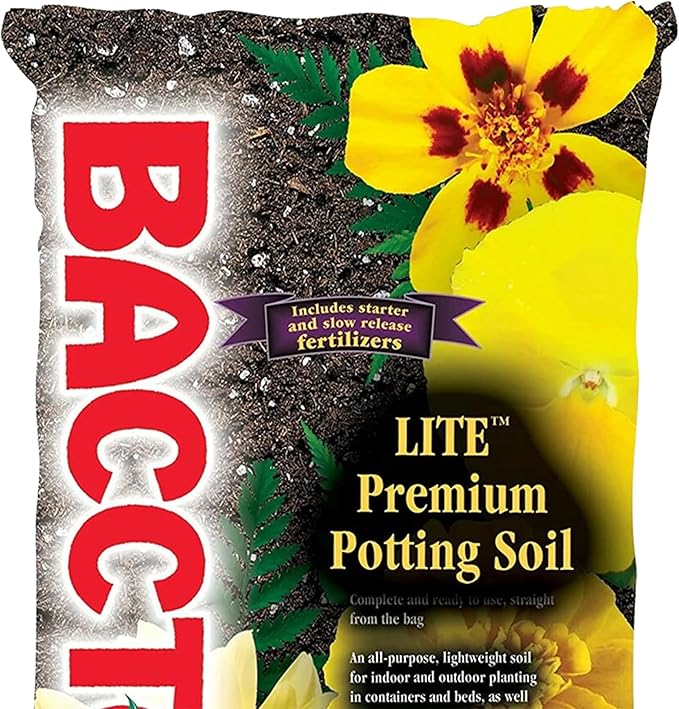 Michigan Peat 1440 Baccto Lite Premium Potting Soil for Gardening Seed Starting Propagation and More 40 Quart Bag (2 Pack)