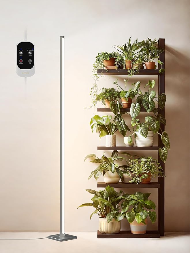 Standing Grow Light with Auto-Timer 36W Vertical Grow Lights for Indoor Plants3 Light Modes268 LEDs Detachable Full Spectrum Plant Lights for Wide Area Coverage in Indoor Plants (60IN-Silver)