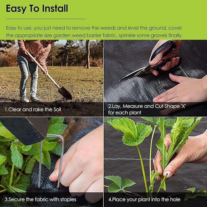 High Permeability Weed Block Gardening Ground Cover Mat1 1.2 M Wide Weed Barrier Driveway Cover Heavy Duty Weed Control Garden Cloth Roll(W*L 1.2x100m/3.9x328ft)