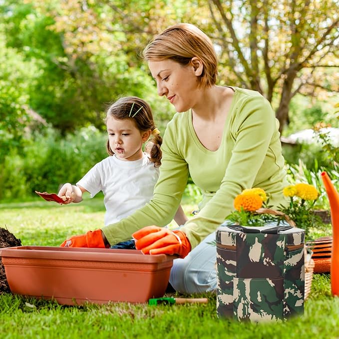 NIDONE Garden Stool Heavy Loading Gardening Stool with Elastic Band 10-inch Portable Wearable Chair with Removable Cover Side Pocket