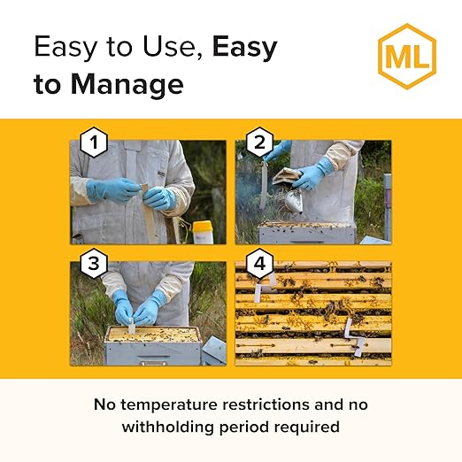 Mann Lake Apivar 2.0 Varroa Mite Treatment Strips Varroa Control for Spring &amp Fall Adaptable Strip Lengths for Multiple Hive Configurations Long Lasting Colony Protection 60 Strips