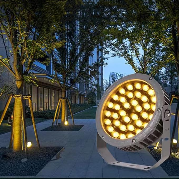 Rotation Spotlight - Spotlight Led Beam Light AC111-240V Outdoor Decorative Round Flood Light Lamp IP65 Waterproof 270° Park Tree Lights for Yard Lawn Engineering(Green24W)