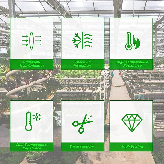 6 Pack Polycarbonate Greenhouse Panels - 4' x 2' x 0.24 Twin-Wall UV Resistant Sheets for Outdoor Garden &amp Greenhouse Covering Impact-Resistant Shatterproof and Weatherproof for Year-Round Use
