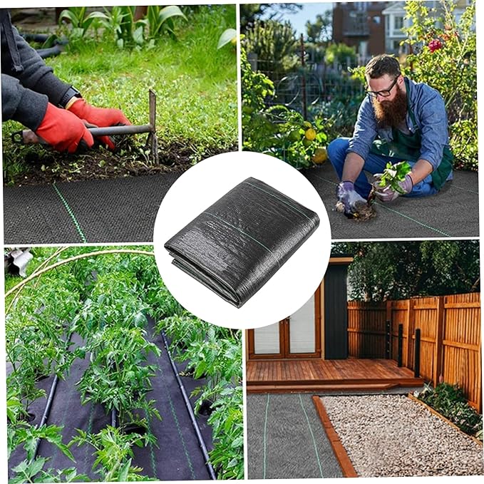 Garden Weed Barrier Fabric 0.6×10m Heavy Duty Weed Barrier Degradable Breathable Landscaping Fabric Foldable Portable Weeding Control Cloth