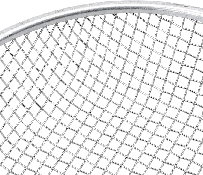 Gardening Sand Soil Compost Sifter Stainless Steel Garden Sifter with Gloves Garden Potting Mesh Sieve Sifting Pan for Gardening Sand Rocks Dirt Soil Sifter Mesh Gardening