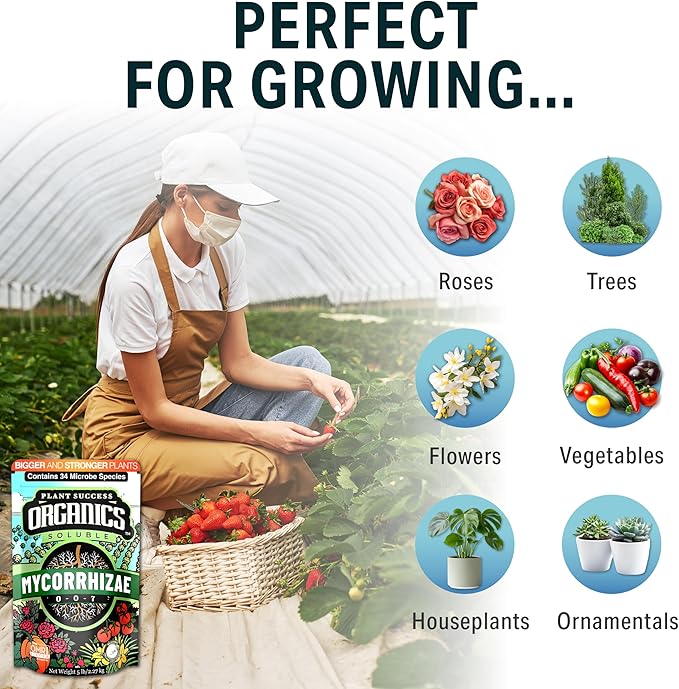 Mycorrhizal Fungi OMRI Organic Root Enhancer for Plant Success Super Potent 20 Strain ECTO and ENDO Blend for Trees Vegetables and Houseplants Beneficial Bacteria Included Treats 14000 Plants