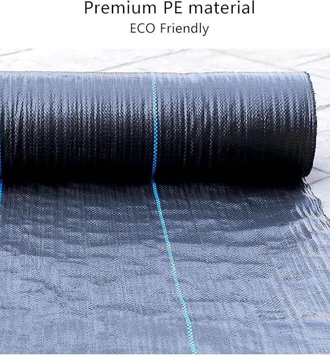 Weed Control Membrane Heavy Duty Weed Barrier Fabric Resistant Ground Cover Membrane Landscape Fabric for Artificial Grass Patios Paths Flower Beds(1.5 * 100m)