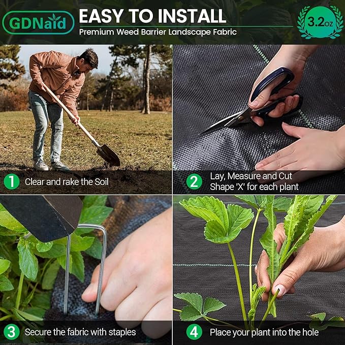 60g/2.1oz Driveway Fabric Heavy Duty Woven Landscape Fabric Garden Weed Barrier Fabric Weed Control Fabric Geotextile Fabric for Landscaping Ground Cover Weed Block Gardening Mat0.6m(0.8*10m)