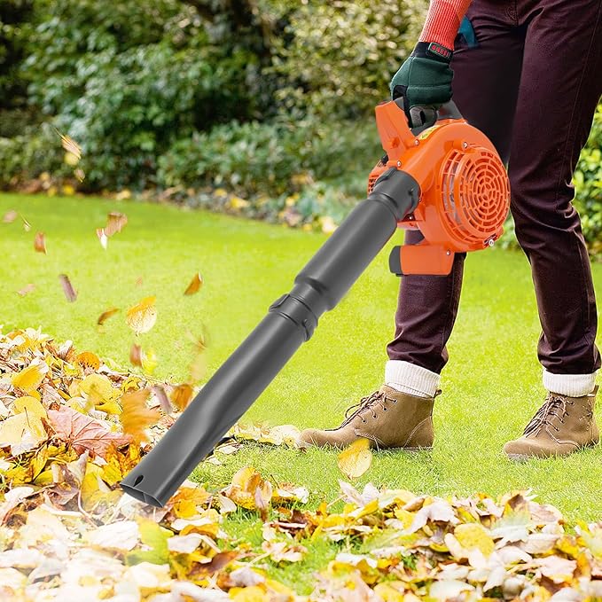 25.4CC 2 Stroke Handheld Leaf BlowerGas Powered Leaf Blower Snow Blower for Lawn CarePoerful Leaf Blowers with 27.95in Adjustable Pipe for Garden Patio