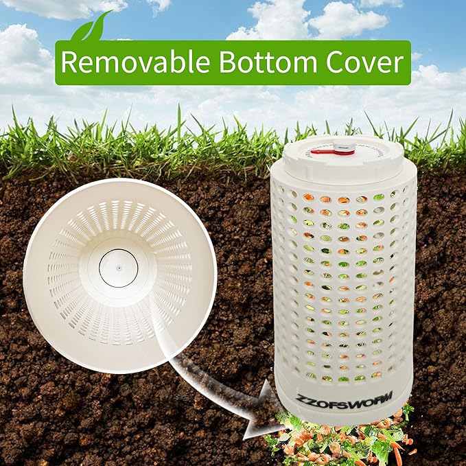 Inground Worm Farm Compost Bin Outdoor with Time Pointer for Composting System Decomposing Kitchen Waste and Raised Garden Beds (Small)