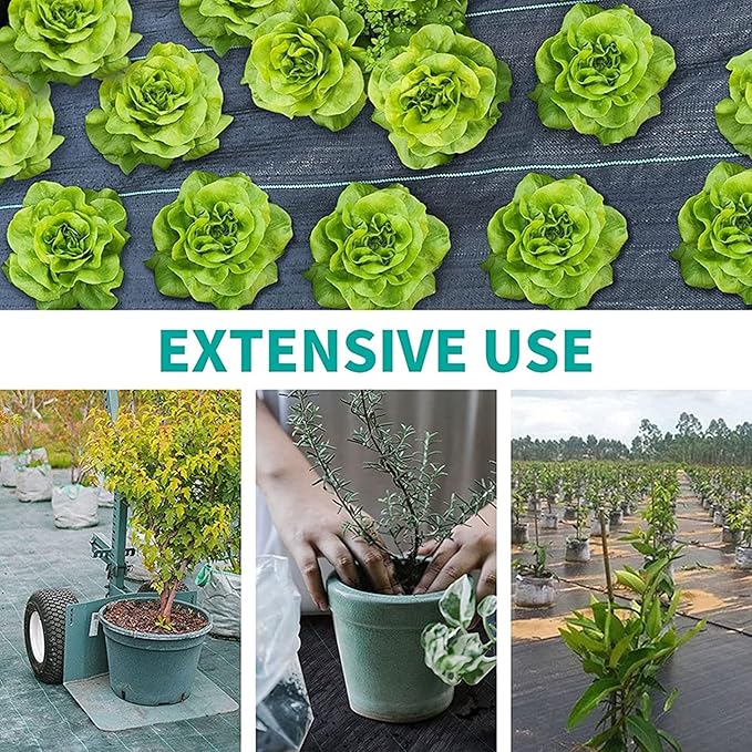Weed Barrier Control MembraneLandscape Fabric Heavy-DutyGround Cover Breathable Geotextile (90gsm)Water Permeable and Tearproof Gardening Mat for Flower Bed Vegetable Black ( Battery *1 : 1X30m )
