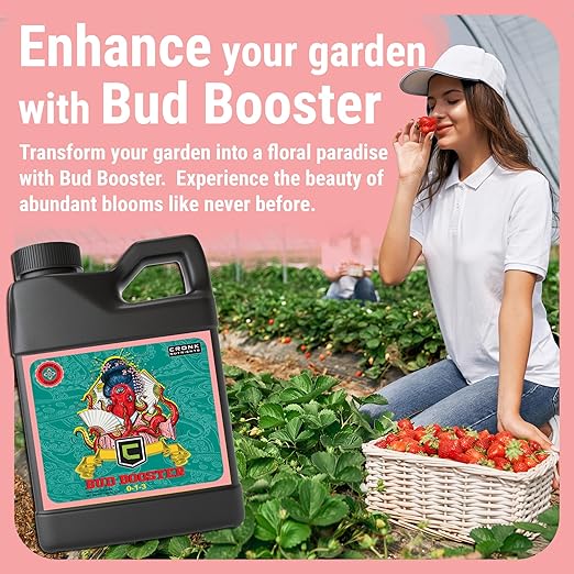 Cronk Nutrients Bud Booster - Best Budding Fertilizer for Maximum Blooms - Hydroponic Nutrients for The Bloom Phase - Balanced pH Formula - Suitable for Soil Soilless and Hydroponic Systems (4L)