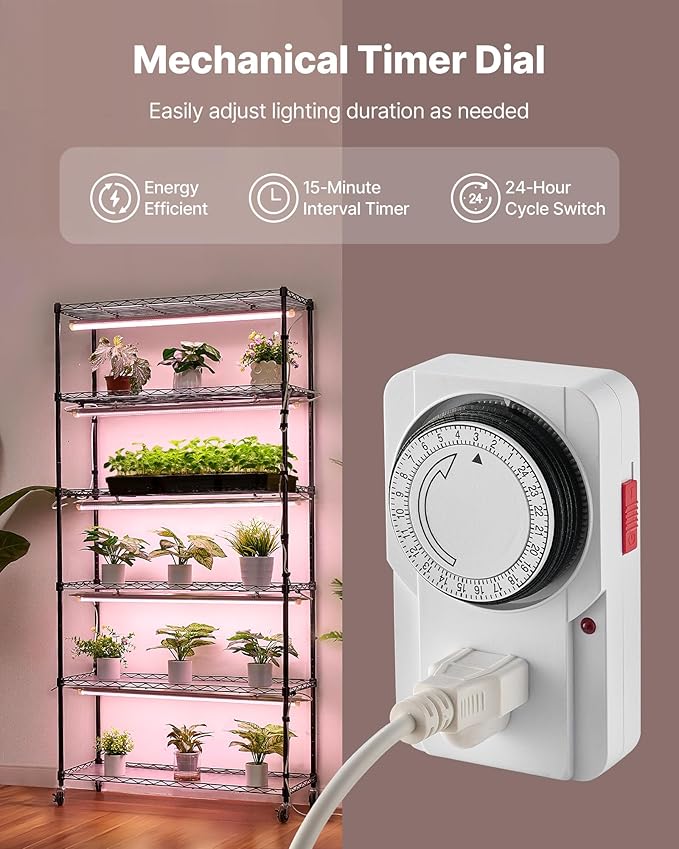 VEVOR Plant Shelf with Grow Light 6-Tier Indoor Plant Stand 71in Tall Indoor Plants Display Rack with Wheels &amp Timer 150W 3800K Full Spectrum Grow Lights Metal Flower Pot Holder for Seed Start