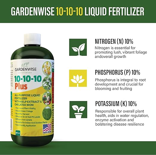 10-10-10 &amp 6-4-6 Avocado and Citrus Tree Professional Fertilizer for All Purpose Plants - Liquid Fertilizer with Seaweed Kelp &amp Iron - Orange Lime Avocado &amp Lemon Tree (8oz &amp 1/2 Qt)