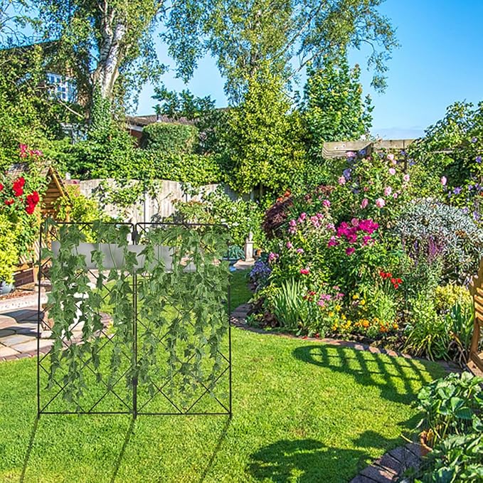 NUOBESTY 2pcs Garden Trellis for Climbing Plants Outdoor 20x53cm Foldable Plant Support Stands Sturdy Vine Climbing Rack for Potted Flowers and Vegetable Gardening