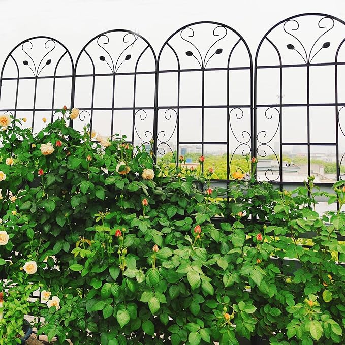 2 Pack Metal Garden Trellis 86.7 X 19.7 Rust-Resistant Trellis for Climbing Plants Outdoor Flower Support Black Black Outdoor Ready