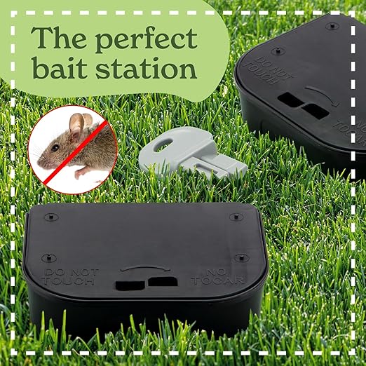 12-Pack Small Mouse Bait Stations with 6 Keys Used with Bait Blocks Discreet Mouse Bait Stations