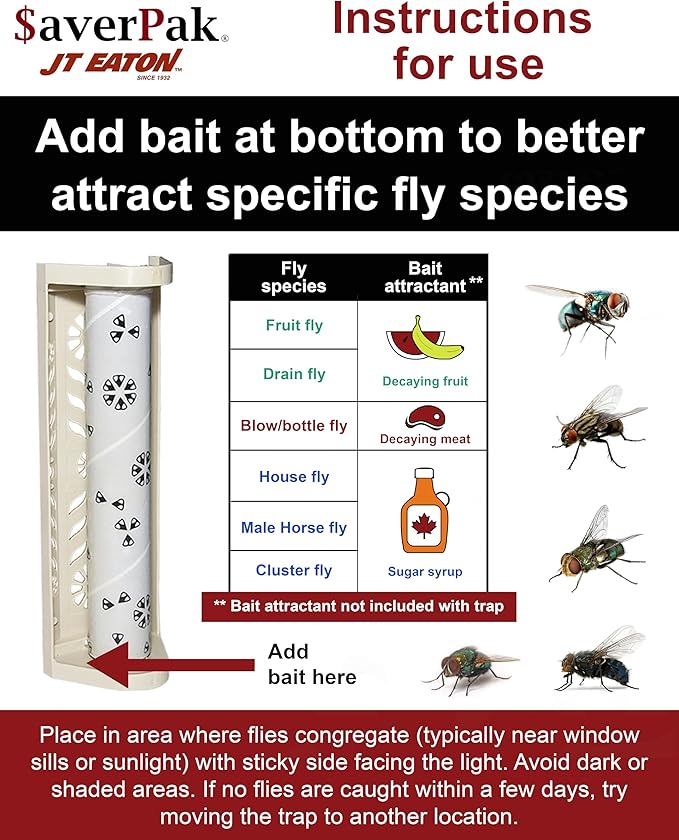 $averPak 2 Pack - JT Eaton Stick-A-Fly Glue Fly Stick Traps