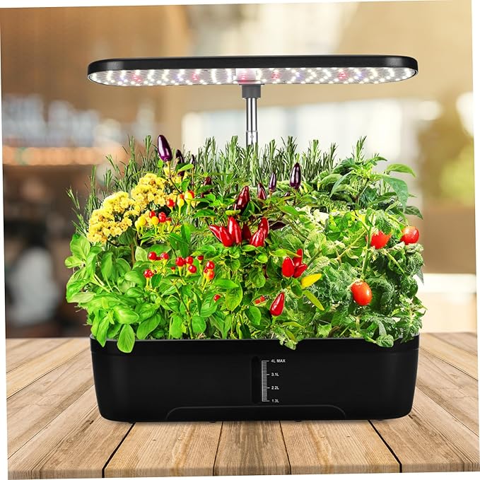 1set Indoor Hydroponics Growing Kit with Led Grow Light Smart Planting Device for Vegetables Space-Saving Design for Indoor Gardening and Spaces