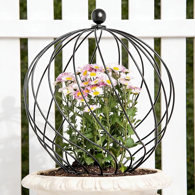 21” Garden Obelisk Trellis for Climbing Plants – Durable Metal with Corrosion-Resistant Finish Ideal for Roses Bougainvillea Vines &amp Potted Plants – Stylish Addition to Your Garden Décor