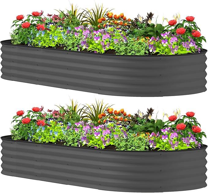 2PCS Raised Beds 7' x 3' x 1' Raised Garden Bed Set YE742