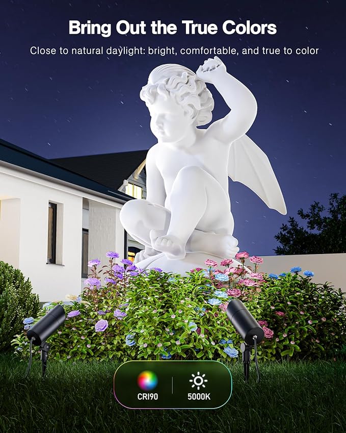 HIBOITEC 1 Pack 30W Outdoor LED Spotlight 120V 3000LM 5000K Spot Lights Waterproof Landscape Lighting for Flag Pole Tree Statue 5.9 FT Cord with Plug