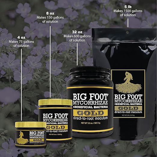 Big Foot Gold Mycorrhizal Fungi 5 lbs Beneficial Bacteria for Plant Growth Root Stimulator Super Concentrated 3-in-1 Formula for All Plants