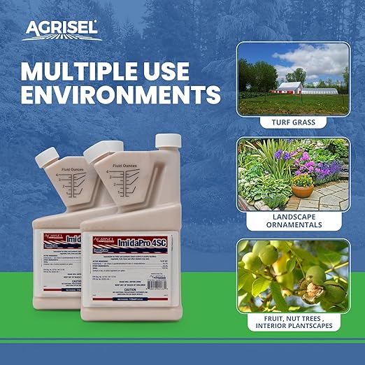 ImidaPro 4SC Insect Control Safe for Poultry &amp Greenhouses Insecticide Effective Against 100+ Insects Treats 1000 Sq Ft w/Just 3oz Includes 3-pack of Agrisel Protective Gloves 32 Ounces