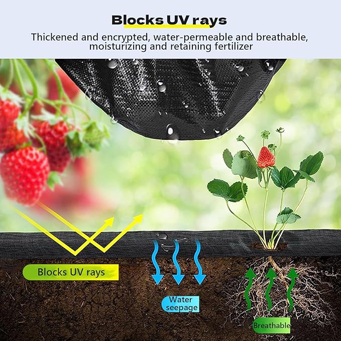 Weed Barrier Landscape Fabric Heavy Duty Commercial Driveway Fabric Weed Control Garden Cloth for Gravel Greenhouse Construction Projects Easy Setup(1.5x200m)
