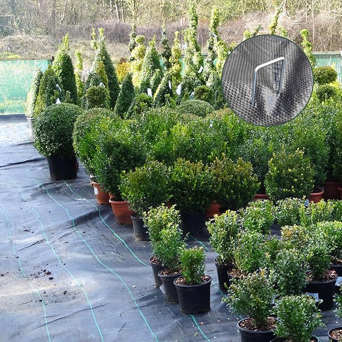50 Pack 6 Inch Landscape Staples Galvanized Landscape Fabric Staples Anti-Rust Garden Stakes Landscaping Staples for Weed Fabric BarrierGround Cover Festival DecorationsFence