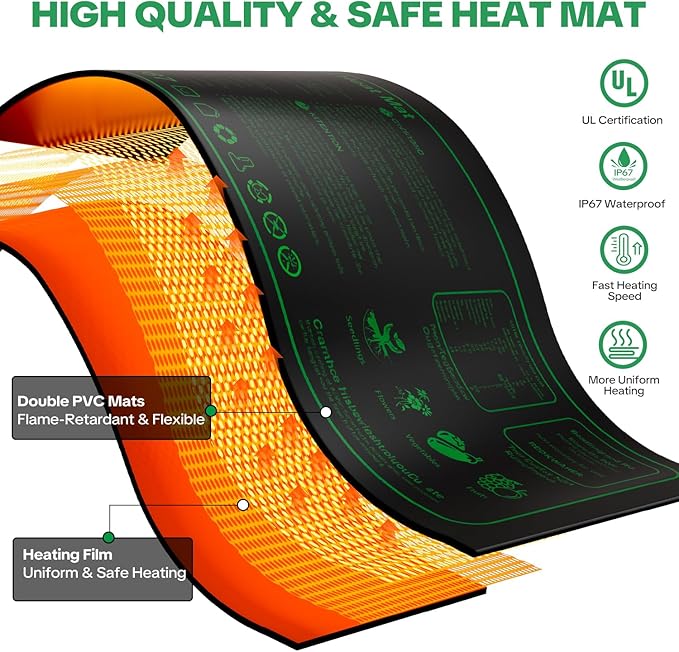 Seed Starter Tray with Grow Light &amp Heating Mat Digital Temperature Control 40-Cell Seed Starter Kit with Humidity Dome Reusable Seed Starter for Indoor Planting Seeds