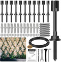 12-Set Black 5/64 (2mm) Wire Trellis for Climbing Plants Outdoor with 53ft Vinyl Coated Cable T316 Stainless Steel Wall Wire Trellis Kit
