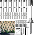 Wire Trellis for Climbing Plants Outdoor 12-Set Wall Trellis Kit for 5/64(2mm) Wire Ropes T316 Espalier System for Fence and Garden DIY Projects (Hubs Only Without Cable)