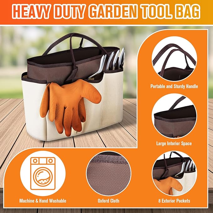 Garden Tool Set - 10 PCS Heavy Duty Stainless Steel Gardening Tools Set with Storage Bag Gardening Kit Ideal Gardening Gifts for Women &amp Men Indoor/Outdoor Use for Digging Planting Pruning