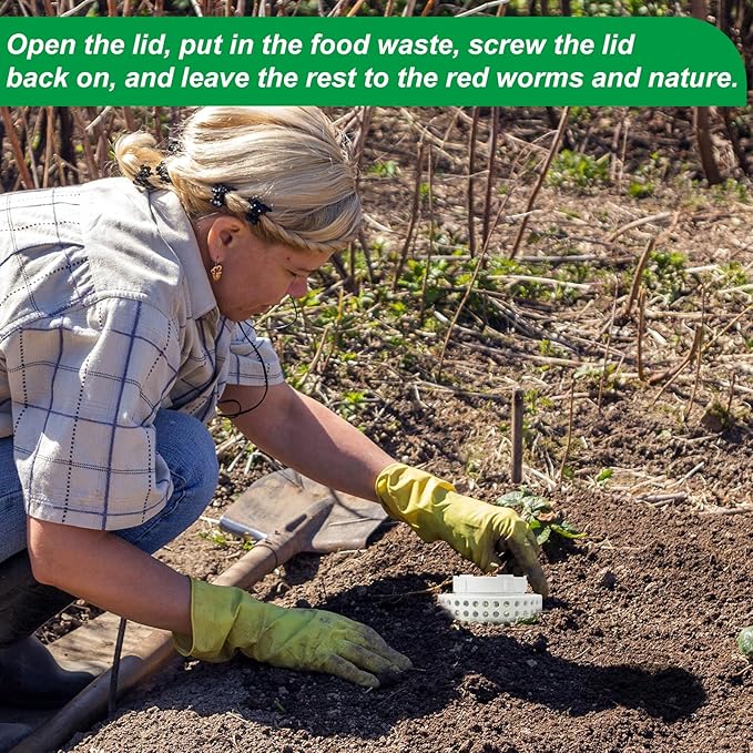 2 PCS Inground Worm Composter Inground Worm Farm Compost Bin Kit for Raised Garden Beds at Home Farm Compost Bin for Garden Reducing Food Waste Composting Systems Sustainable Worm Composter.