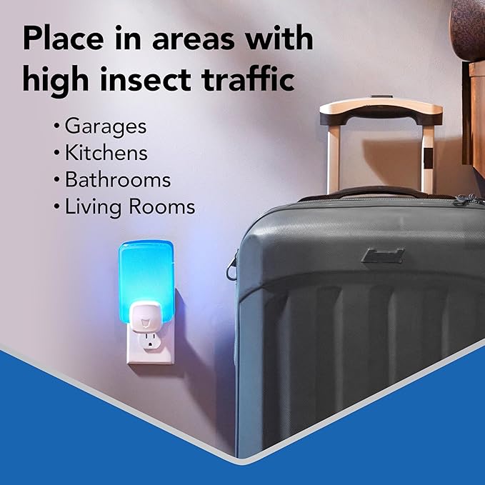 Raid Essentials Flying Insect Light Trap Starter Kit 2 Plug-In Devices + 2 Cartridges Featuring Light Powered Attraction