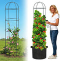 Large Trellis Garden Obelisk Trellis for Climbing Plants Outdoor 69 Metal Trellises for Tomato Cucumber Grape Clematis Rose Vine Support Heavy Duty Fit 25-Gallon Container Raised Bed Freestanding