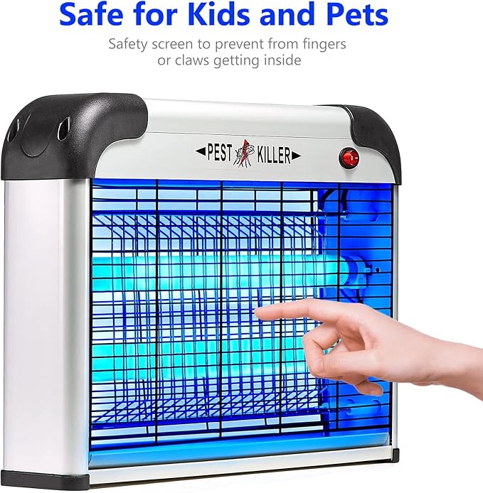 Indoor Bug Zapper Plug-in Electric Mosquito Zapper Fly Killer Powerful 20W Flying Insect Mosquito Repellent Lamp Bug Light Trap Catcher for Gnat Fruit Fly Moth Pest Control w/ 2 Replacement Bulbs