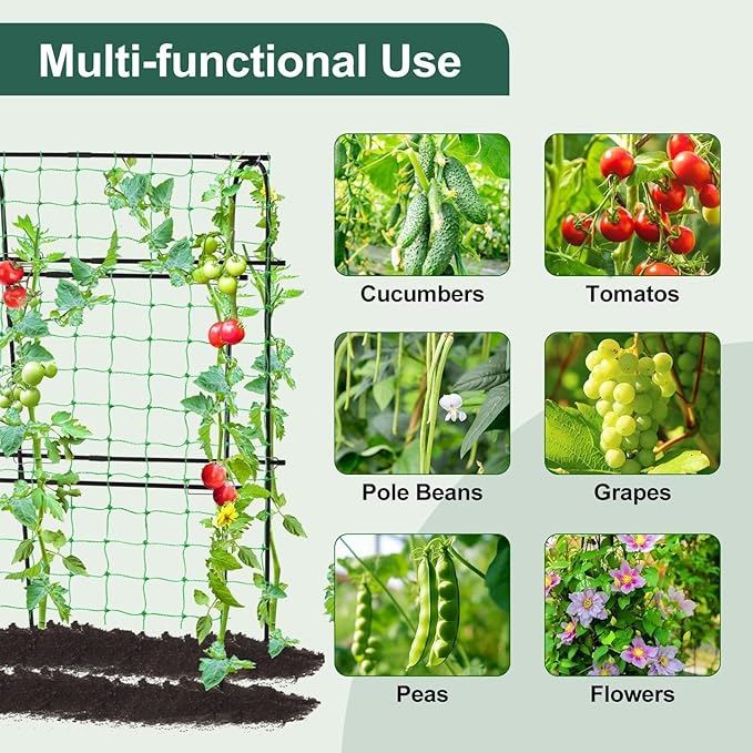 Garden Cucumber Trellis for Climbing Plants Outdoor 65 x 48 inch U-Shaped Garden Arch Trellis Pea Tomato Cucumber for Raised Bed 120x160-BLK