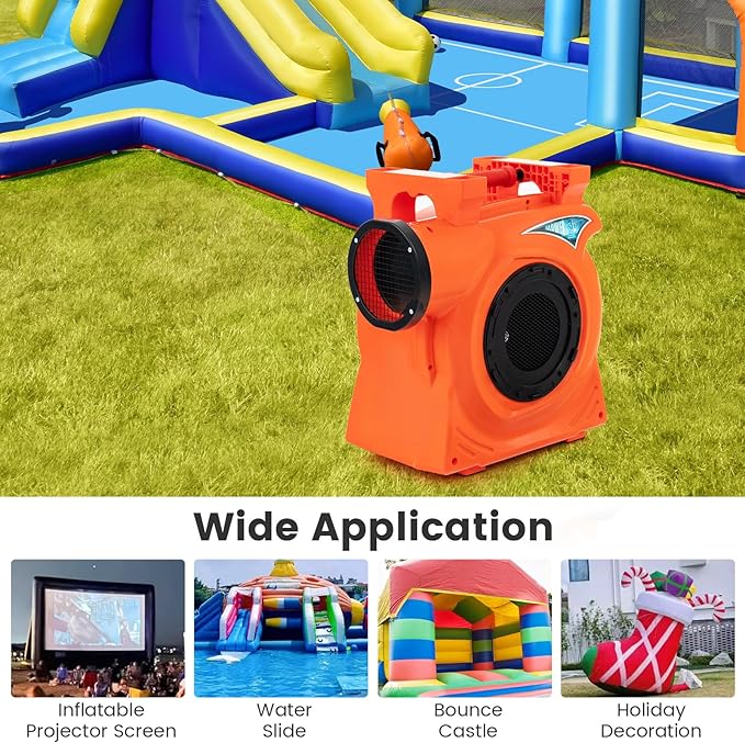 Costzon Commercial Air Blower 3HP/2200W Bounce House Blower Pump Fan Inflatable Bouncer Blower with Integrated Handle Air Blower for Inflatables Perfect for Bounce Castle Holiday Decorations
