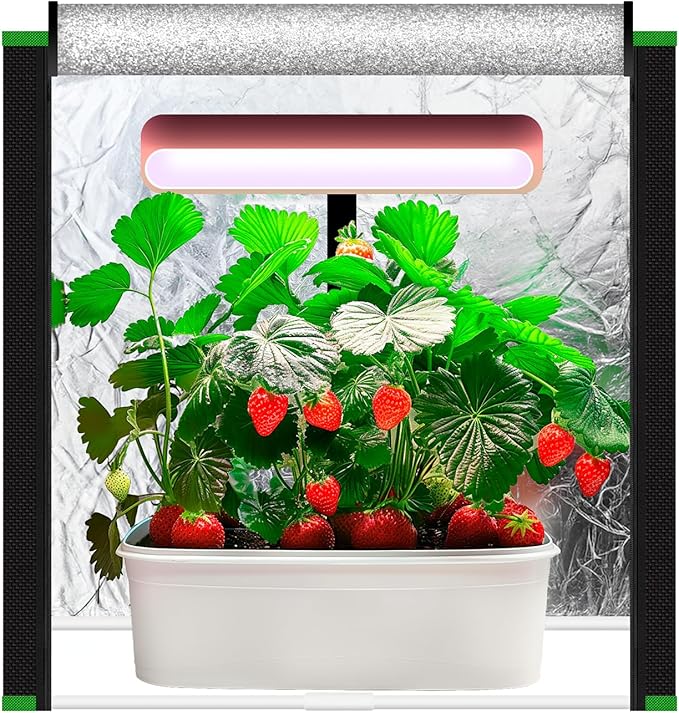 Small Grow Tent for Aerogarden Hydroponics Growing System Indoor 20x14x22High Reflective Mylar Leak-Proof of Light 600D Oxford Fabric for Indoor Plant (Black(Open-Bottom))