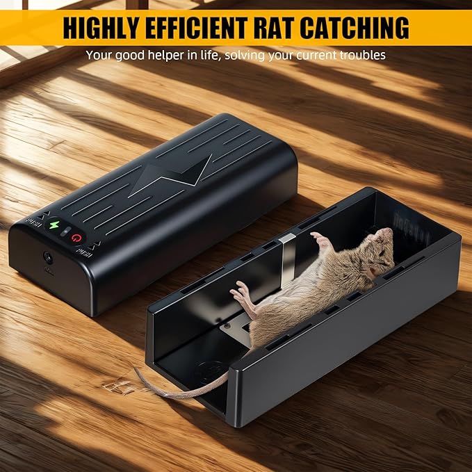 Rat Trap Zapper Electric Mouse Zappers2 Packs Electronic Rodent Zapper with Anti-Escape Baffle IndoorPowerful Voltage Rats and Mice Traps Reusable&ampNo Touch Rodent Control for Home Use