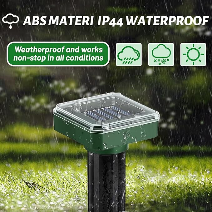 Mole Repellent Solar Powered 10 PackUltrasonic Vole Repellent Outdoor IP 44 Waterproof Animal Deterrent for Yard GardenEffective Get Rid of Gopher Raccoon Squirrel Groundhog Chipmunk