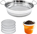 Soil Sifter for Gardening with Handles Rock Sifter Fits 5 Gallon Bucket with 4 Replaceable Screens Compost Sifter Dirt Sifter Captures Dirt Rocks Sawdust