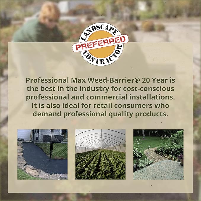 DeWitt Professional Max Weed Control Fabric Commercial-Grade Woven Barrier 4' x 250'