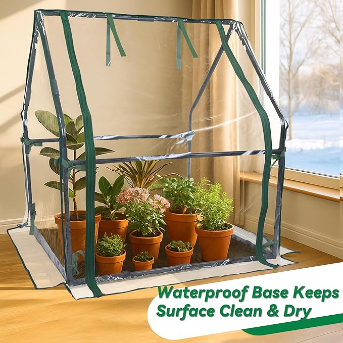 Gardzen Mini Greenhouse Indoor with Waterproof Bottom Heavy Duty Portable Green House for Outdoor Ideal for Seed Starting Germination and Weather Protection 36.2(L) x 36.2(W) x 42.5(H)