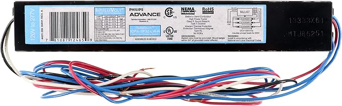 Advance IPOA-3P32-LW-N Optanium Ballast 3-Lamp F32T8 32W T8 120/277V