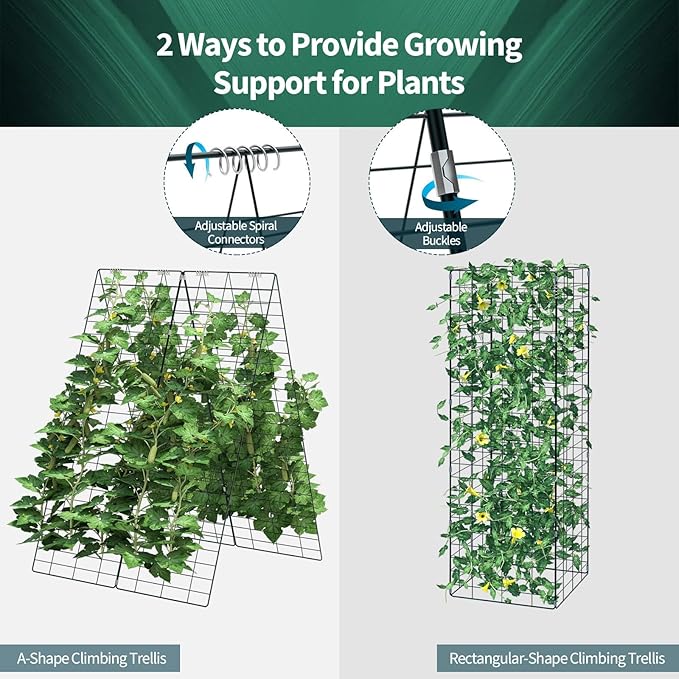 2PCS Premium Garden Cucumber Trellis Garden Trellis for Climbing Plants Vegetables Green