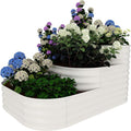 GarveeHome Galvanized Steel Raised Garden Bed - 30.7 in Deep Open-Base DesignAssembly &amp Expandable Planter Box for Vegetables/Flowers Family-Friendly Gardening Kit (5x3.5x2.5 ft)White